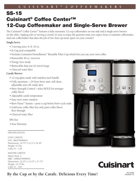 cuisinart coffee maker directions